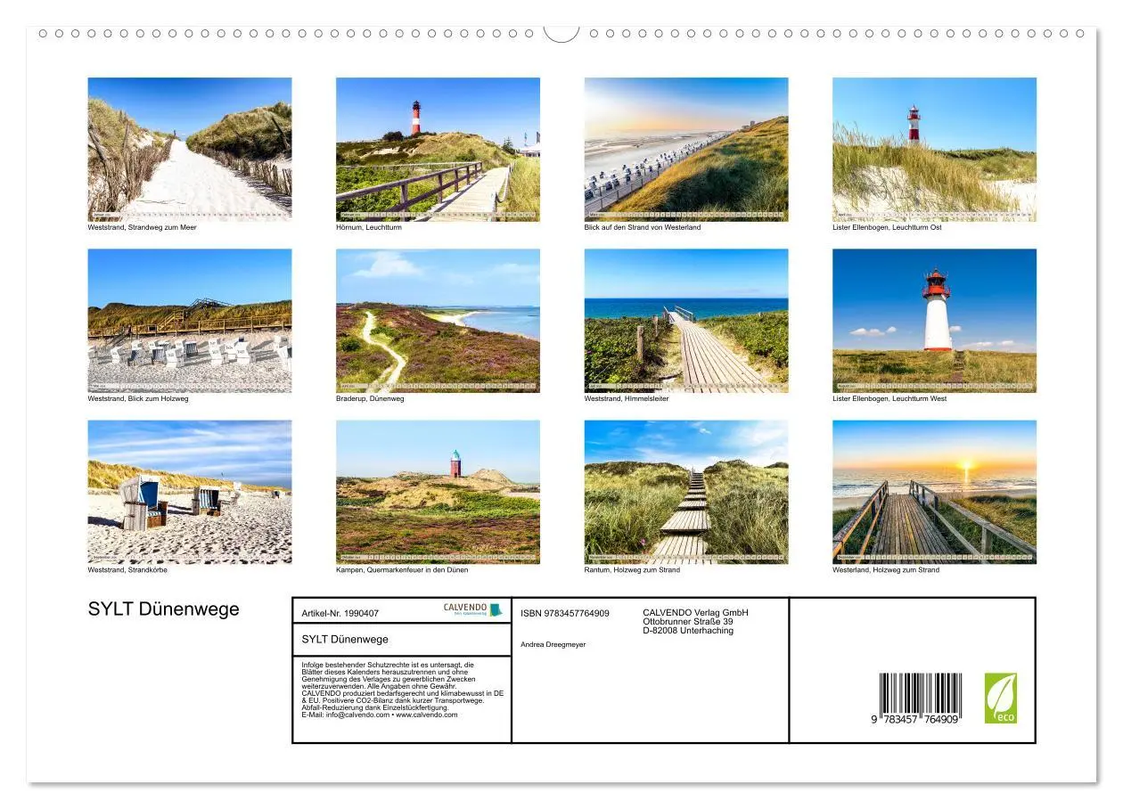Bild: 9783457764909 | SYLT Dünenwege (hochwertiger Premium Wandkalender 2026 DIN A2...