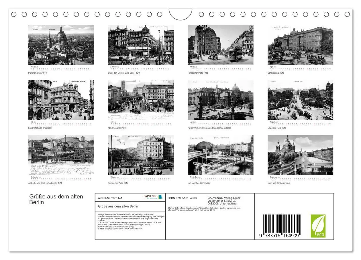 Bild: 9783516164909 | Grüße aus dem alten Berlin (Wandkalender 2026 DIN A4 quer),...