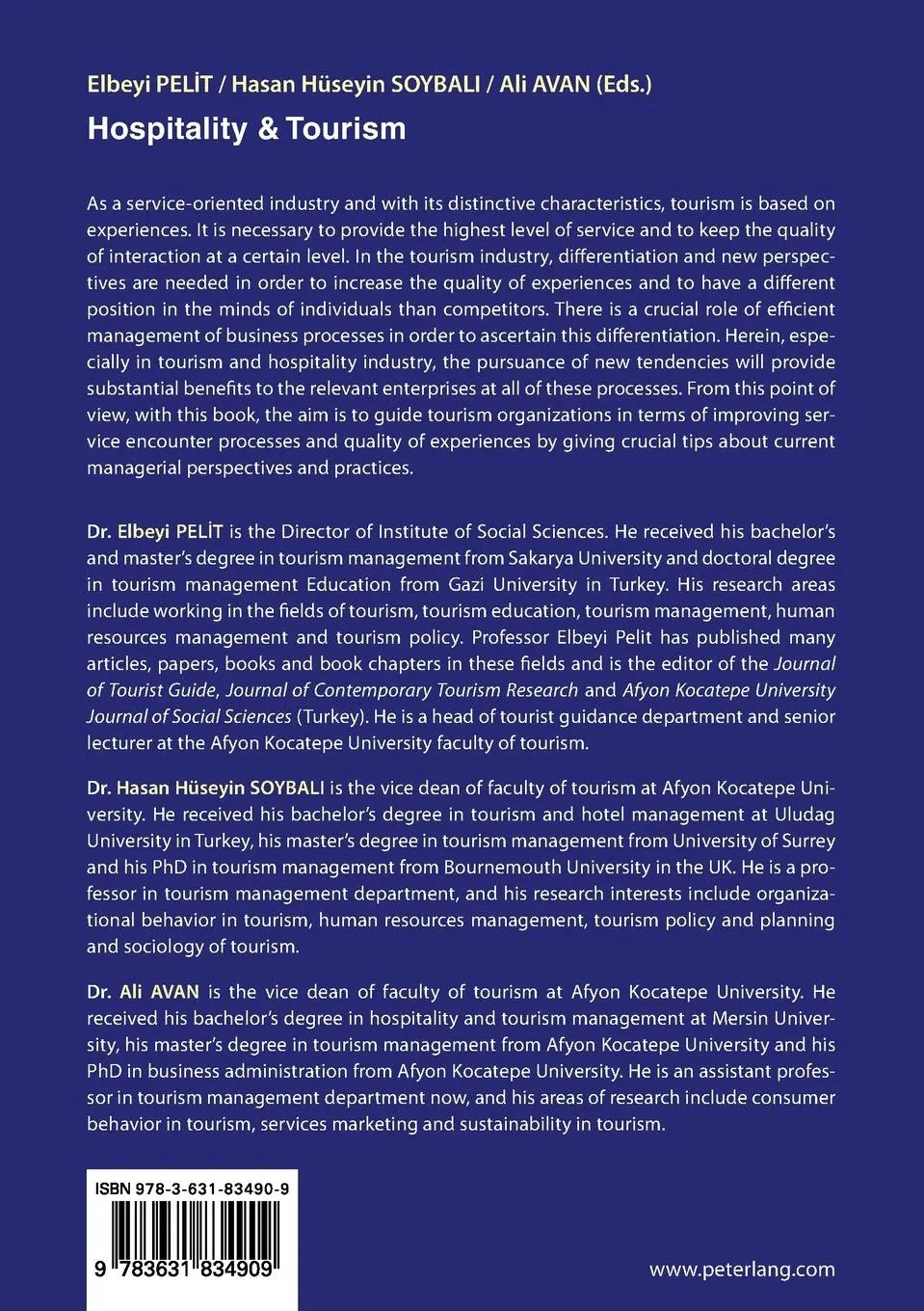 Rückseite: 9783631834909 | HOSPITALITY &amp; TOURISM | MANAGERIAL PERSPECTIVES &amp; PRACTICES | Buch