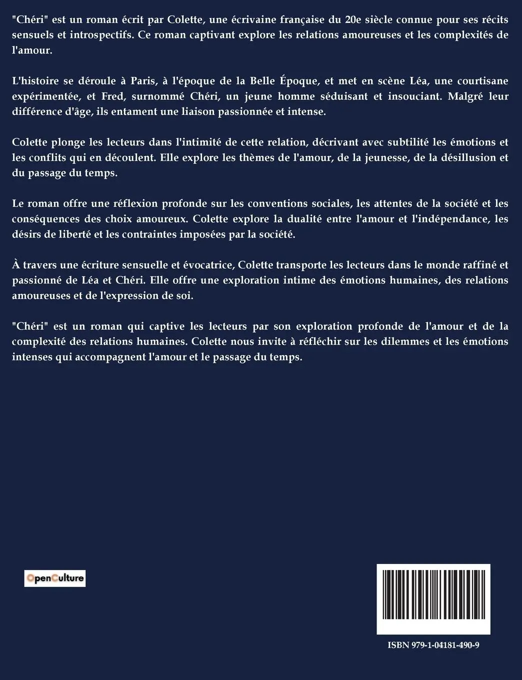 Rückseite: 9791041814909 | CHÉRI | Colette | Taschenbuch | Französisch | 2023 | Culturea
