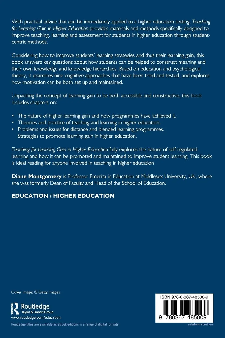 Rückseite: 9780367485009 | Teaching for Learning Gain in Higher Education | Diane Montgomery