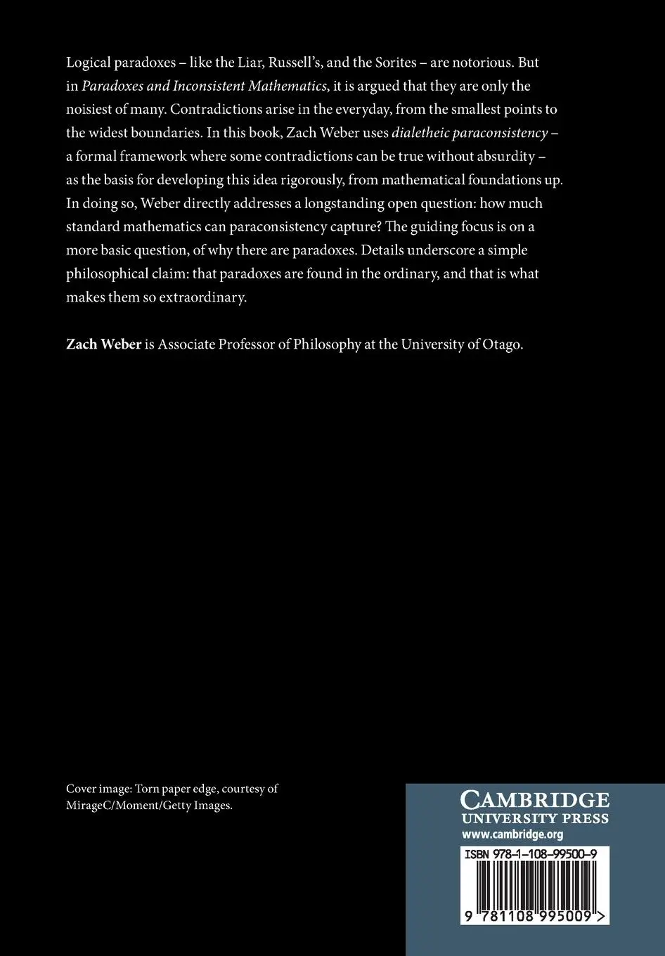 Rückseite: 9781108995009 | Paradoxes and Inconsistent Mathematics | Zach Weber | Taschenbuch