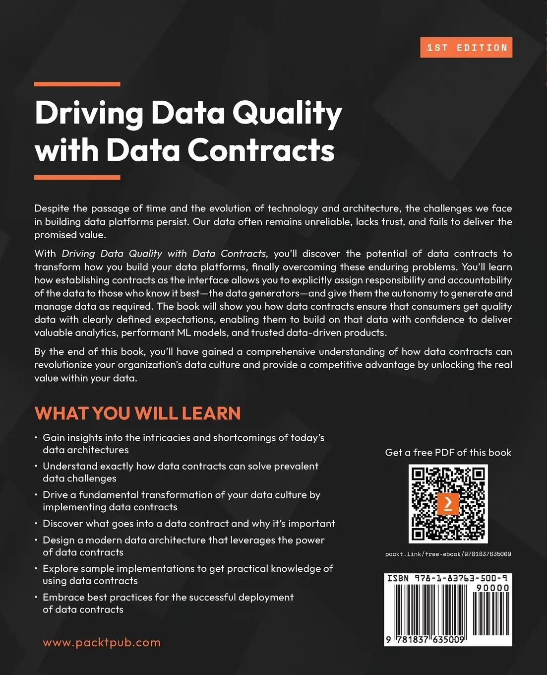 Rückseite: 9781837635009 | Driving Data Quality with Data Contracts | Andrew Jones | Taschenbuch