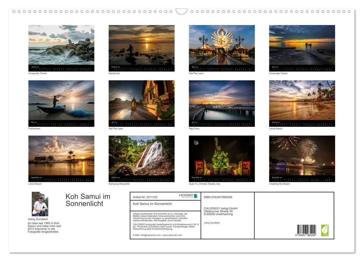 Bild: 9783457965009 | Koh Samui im Sonnenlicht (Wandkalender 2026 DIN A2 quer), CALVENDO...