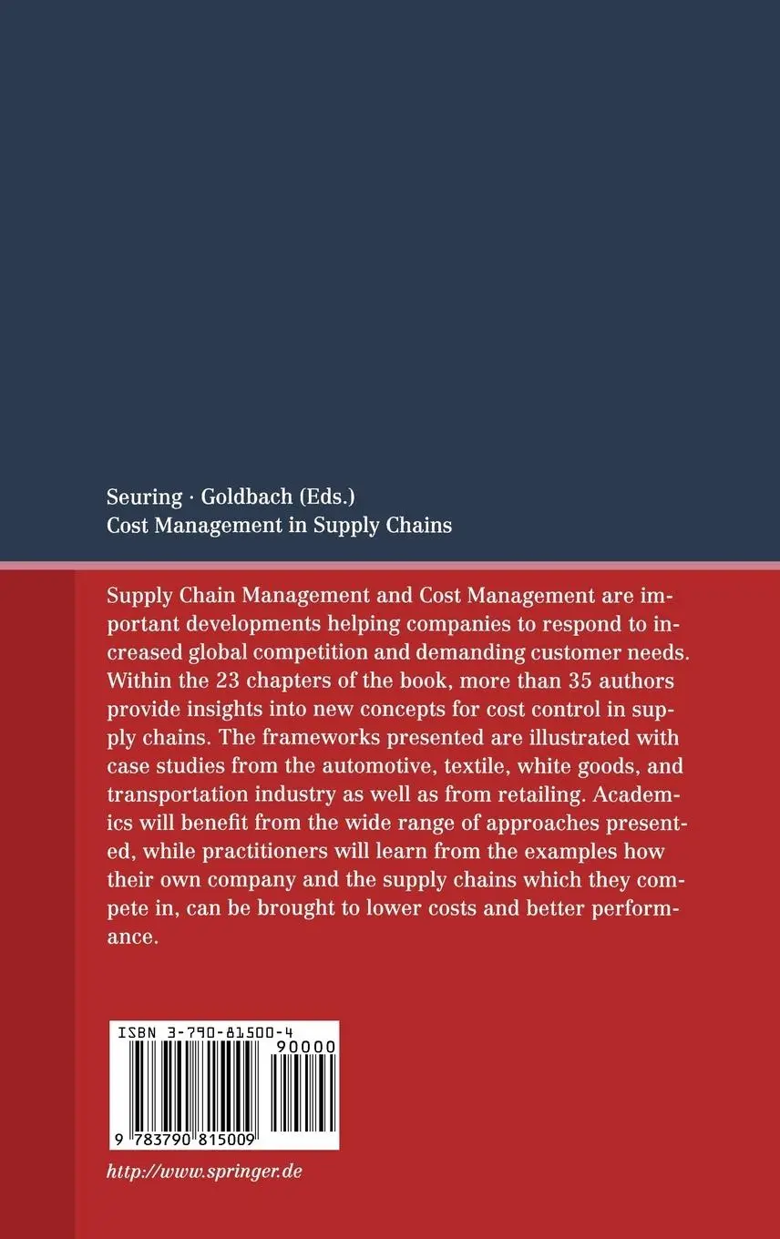 Rückseite: 9783790815009 | Cost Management in Supply Chains | Maria Goldbach (u. a.) | Buch | xi