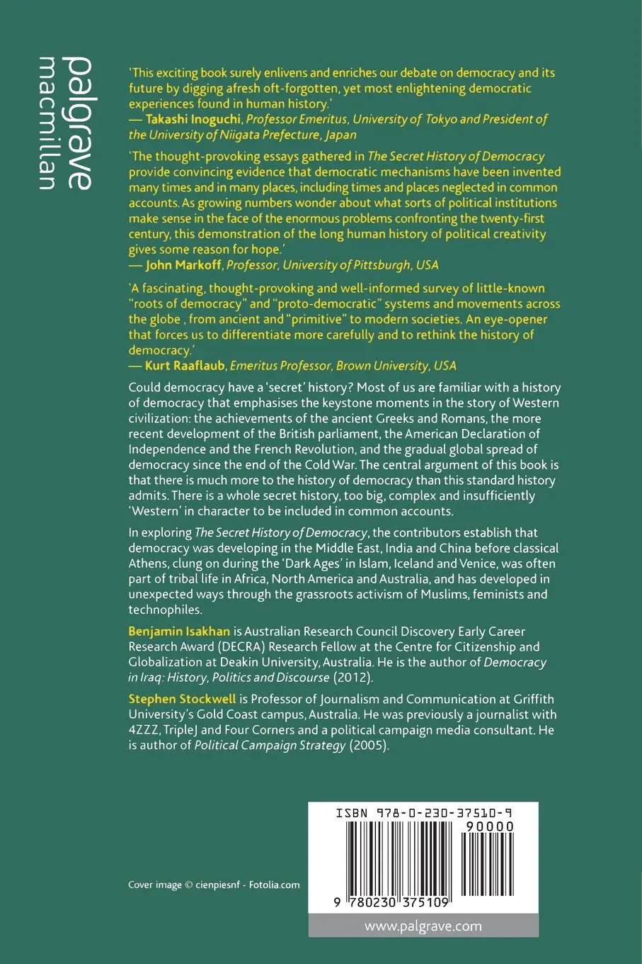 Rückseite: 9780230375109 | The Secret History of Democracy | Benjamin Isakhan (u. a.) | Buch | xi