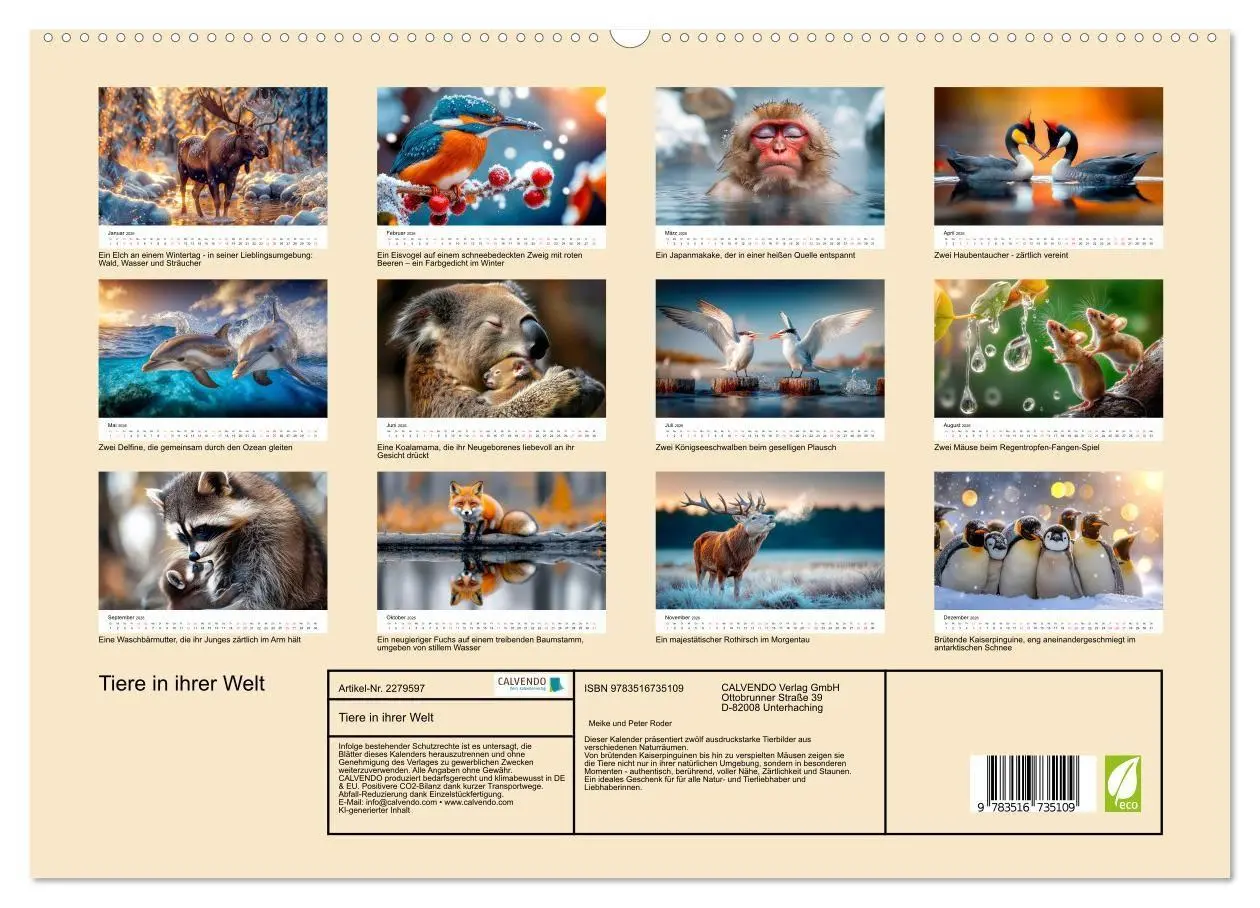 Bild: 9783516735109 | Tiere in ihrer Welt (hochwertiger Premium Wandkalender 2026 DIN A2...