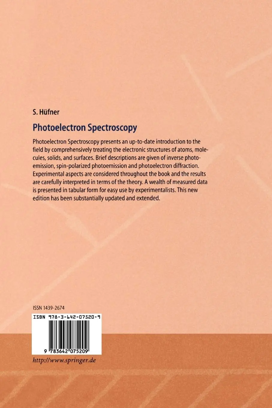 Rückseite: 9783642075209 | Photoelectron Spectroscopy | Principles and Applications | Hüfner | xv
