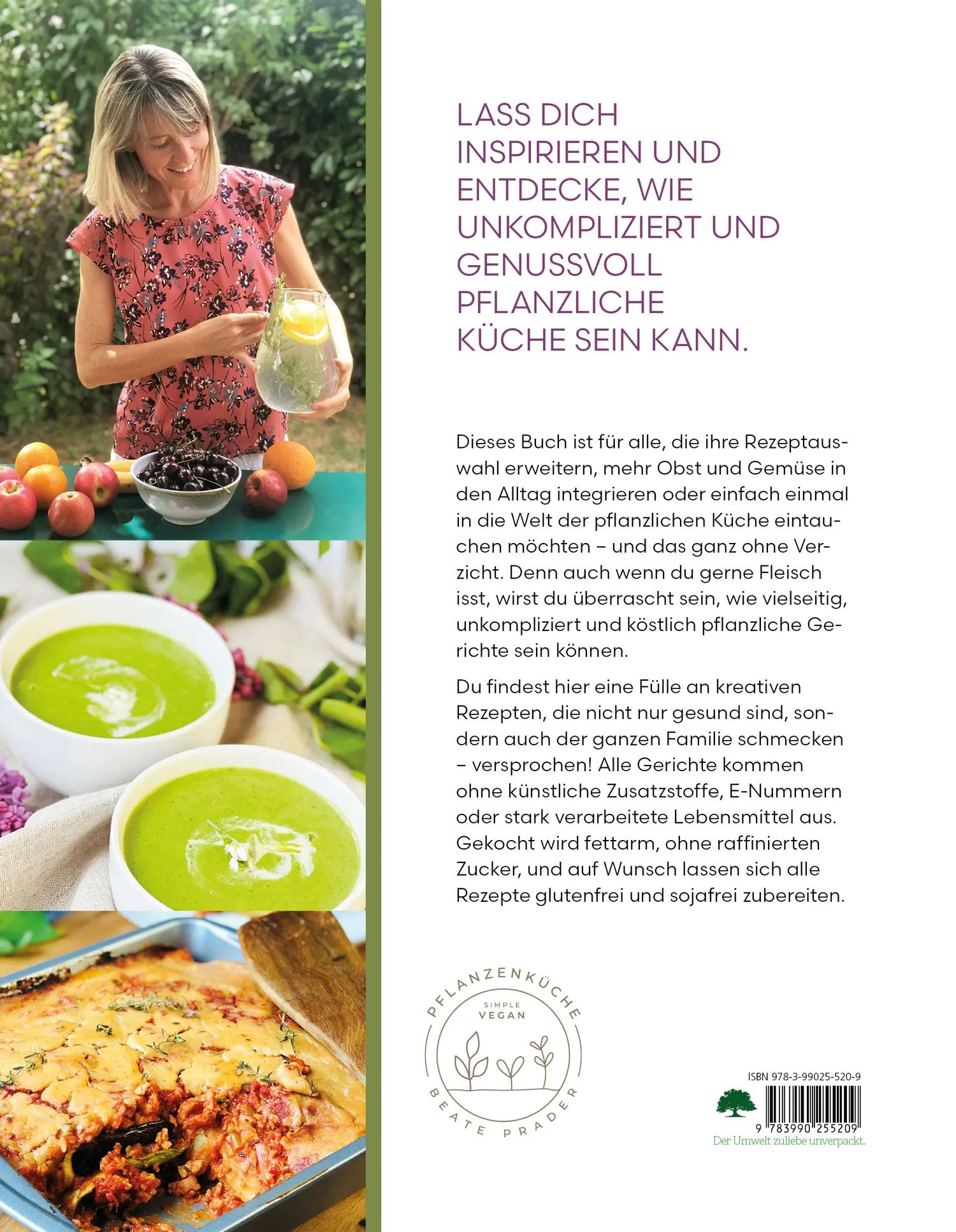 Rückseite: 9783990255209 | Pflanzenküche | einfach, natürlich, köstlich - Rezepte für jeden Tag