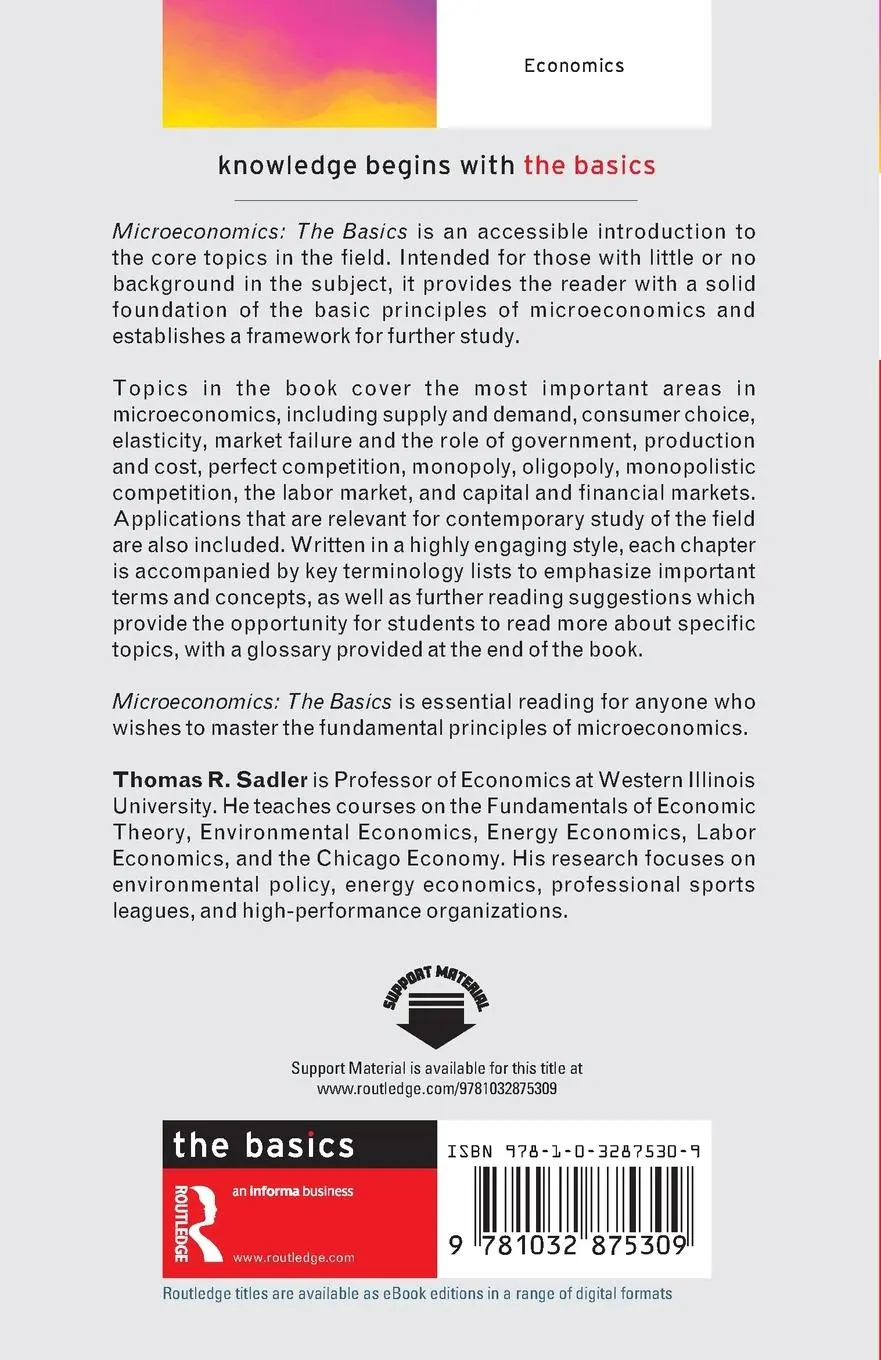 Rückseite: 9781032875309 | Microeconomics | The Basics | Thomas R. Sadler | Taschenbuch | 2024