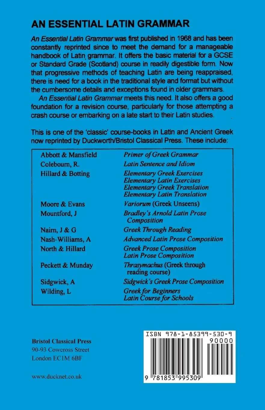 Rückseite: 9781853995309 | An Essential Latin Grammar | W. Wilson | Taschenbuch | Englisch | 2013