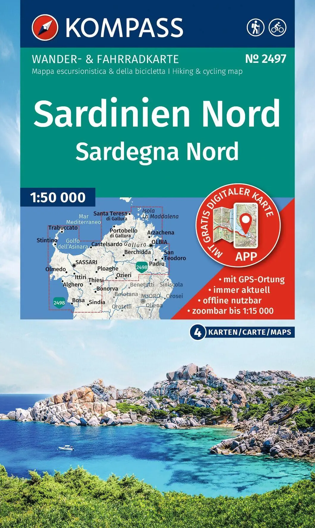 Cover: 9783991545309 | KOMPASS Wanderkarten-Set 2497 Sardinien Nord / Sardegna Nord (4...