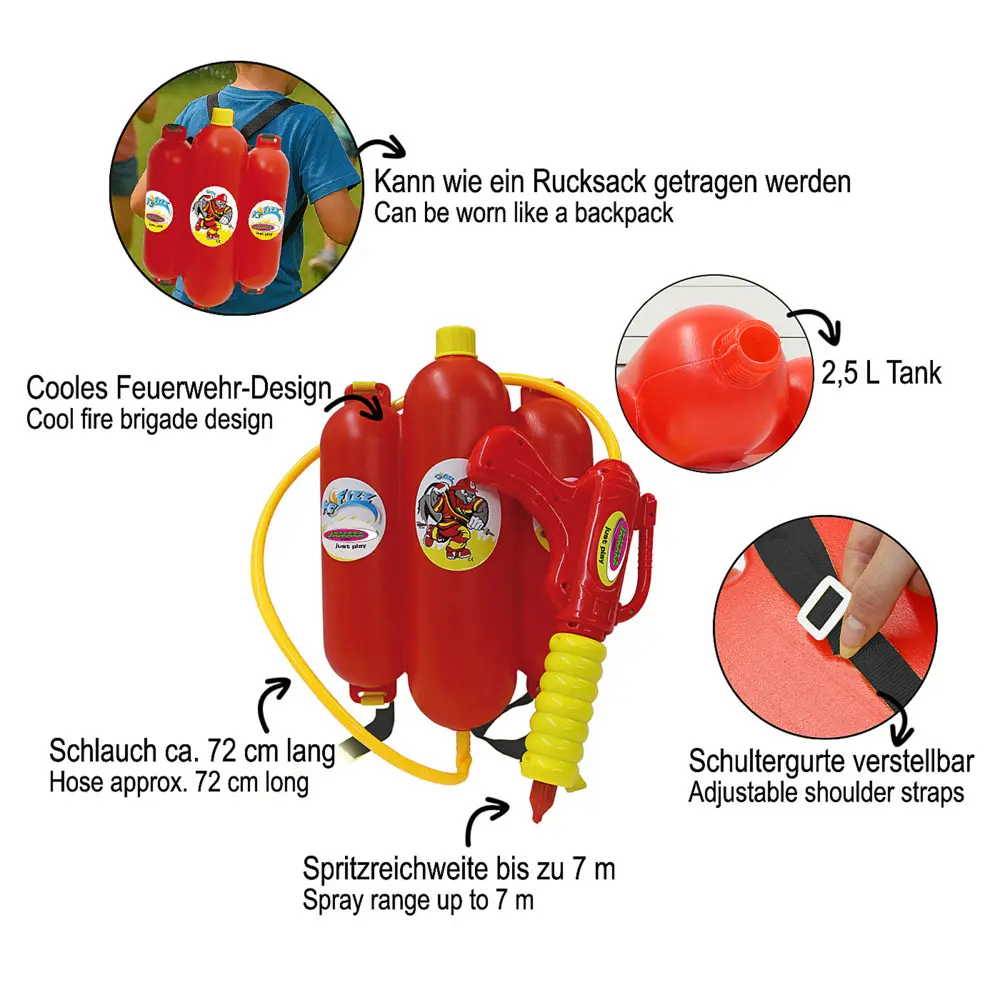 Bild: 4042774445409 | Mc Fizz Wasserspritze mit Tankrucksack 2,5L | 460342 | Deutsch | 2025
