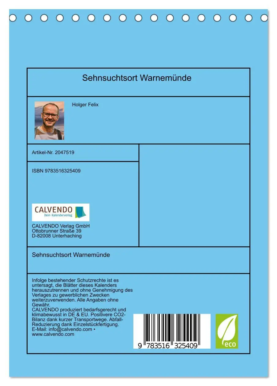 Bild: 9783516325409 | Sehnsuchtsort Warnemünde (Tischkalender 2026 DIN A5 hoch), CALVENDO...