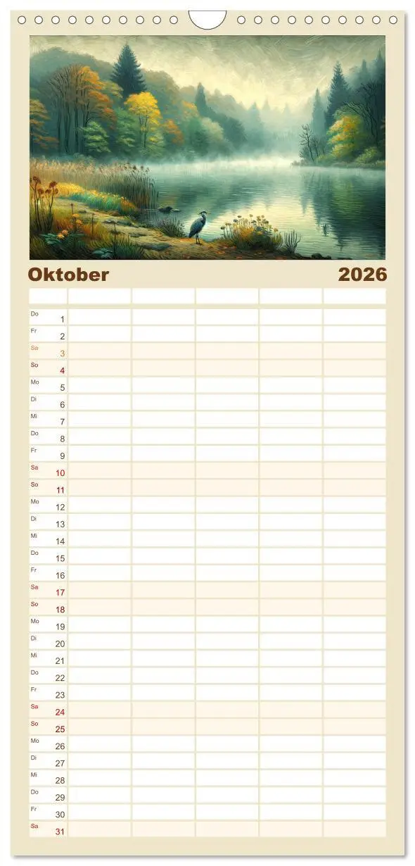 Bild: 9783516495409 | Familienplaner 2026 - Eine Hommage an van Gogh mit 5 Spalten...