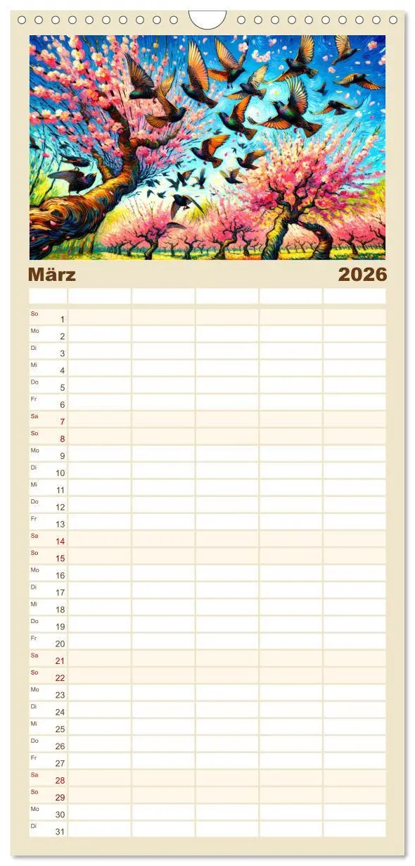 Bild: 9783516495409 | Familienplaner 2026 - Eine Hommage an van Gogh mit 5 Spalten...