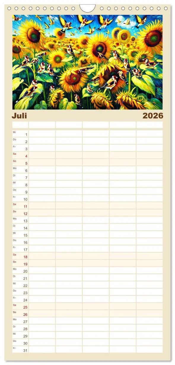 Bild: 9783516495409 | Familienplaner 2026 - Eine Hommage an van Gogh mit 5 Spalten...