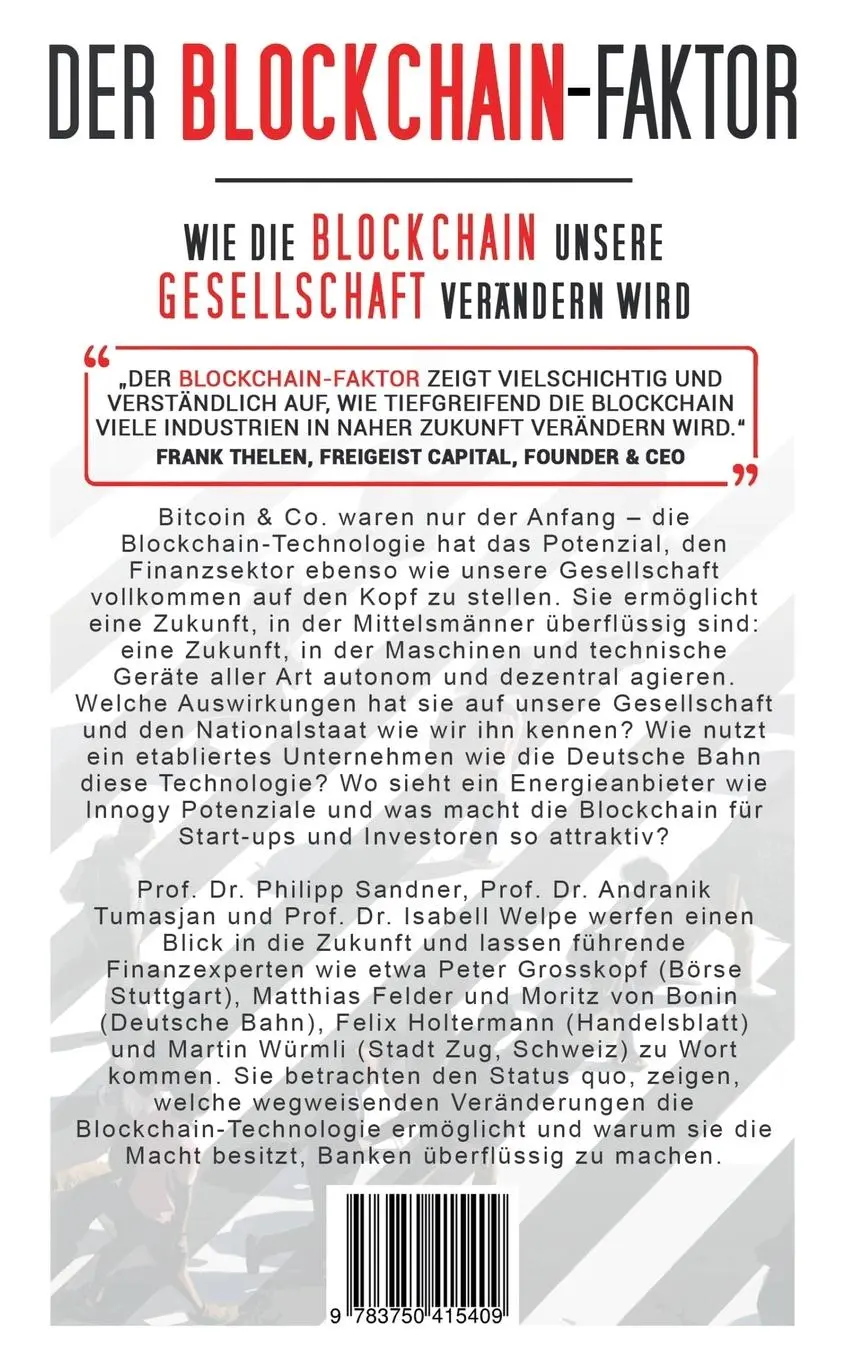 Rückseite: 9783750415409 | Der Blockchain-Faktor | Philipp Sandner (u. a.) | Taschenbuch | 288 S.