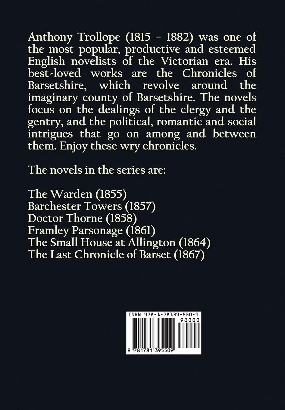 Rückseite: 9781781395509 | The Barsetshire Chronicles, Volume One, including | Anthony Trollope