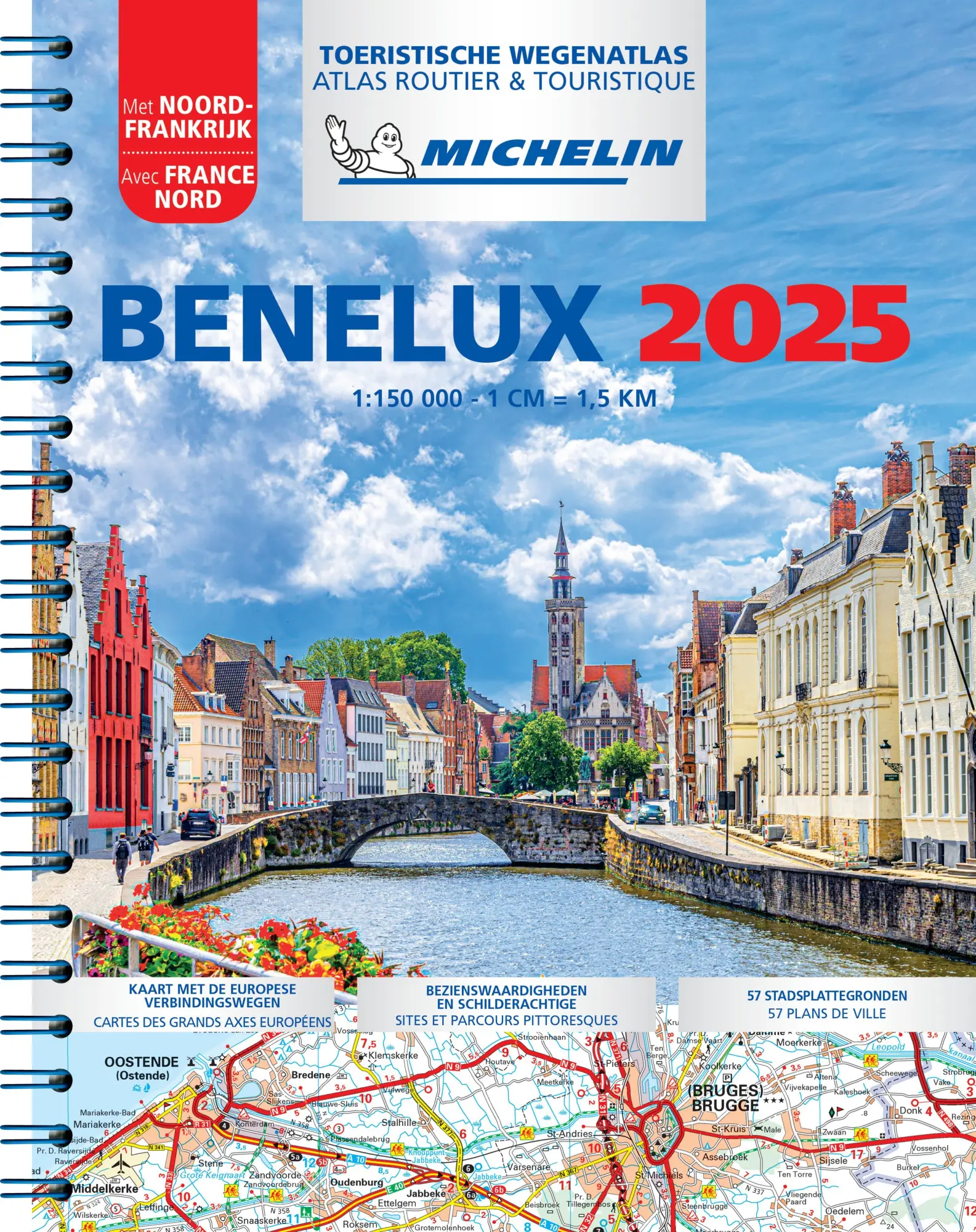 Cover: 9782067265509 | Michelin Straßenatlas Benelux mit Spiralbindung | Michelin | 250 S.