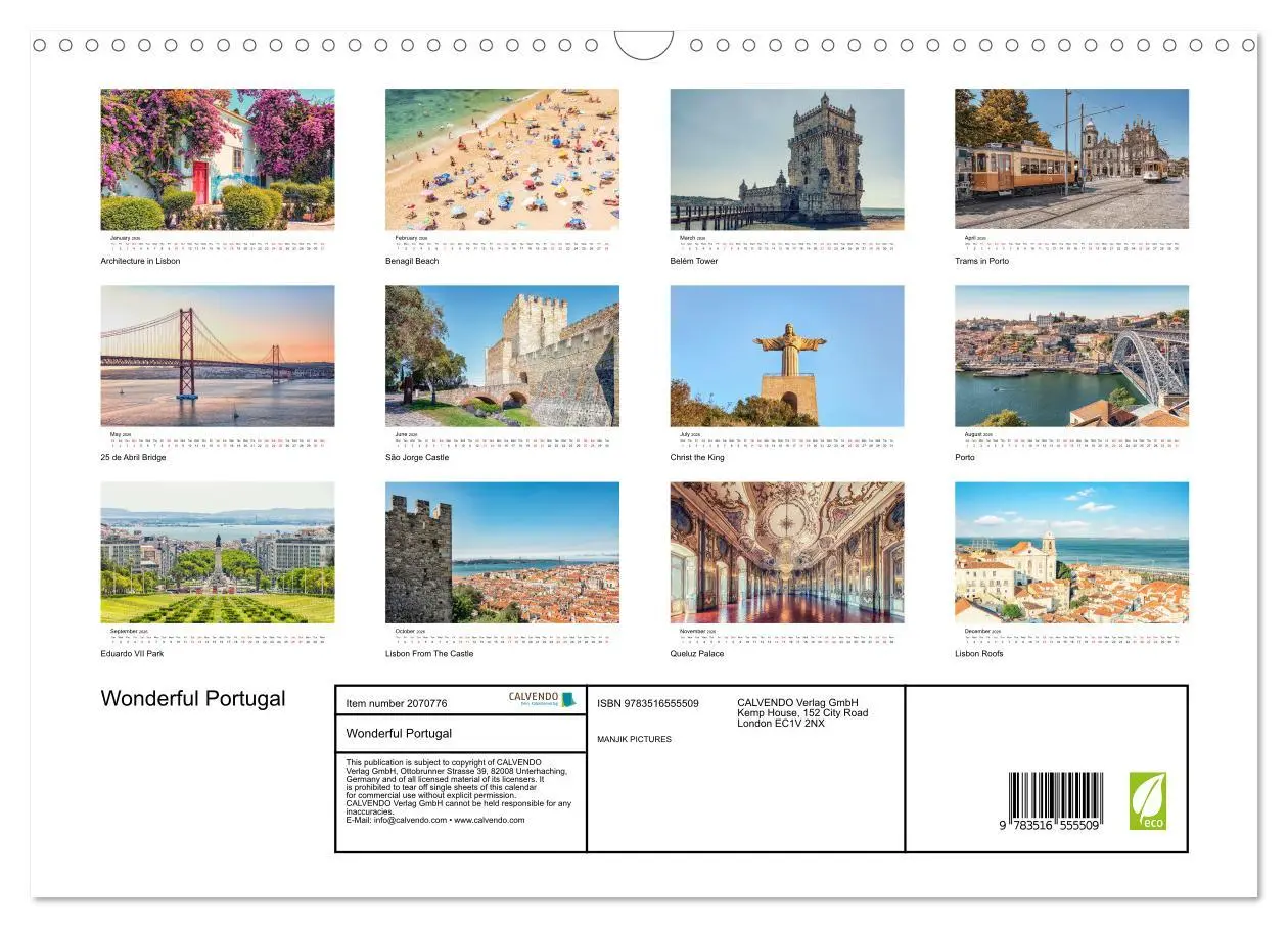 Bild: 9783516555509 | Wonderful Portugal (Wall Calendar 2026 DIN A3 landscape), CALVENDO...