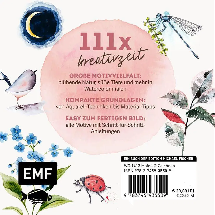 Rückseite: 9783745935509 | 111 Watercolor - Kreative Auszeit | Edition Michael Fischer | Buch