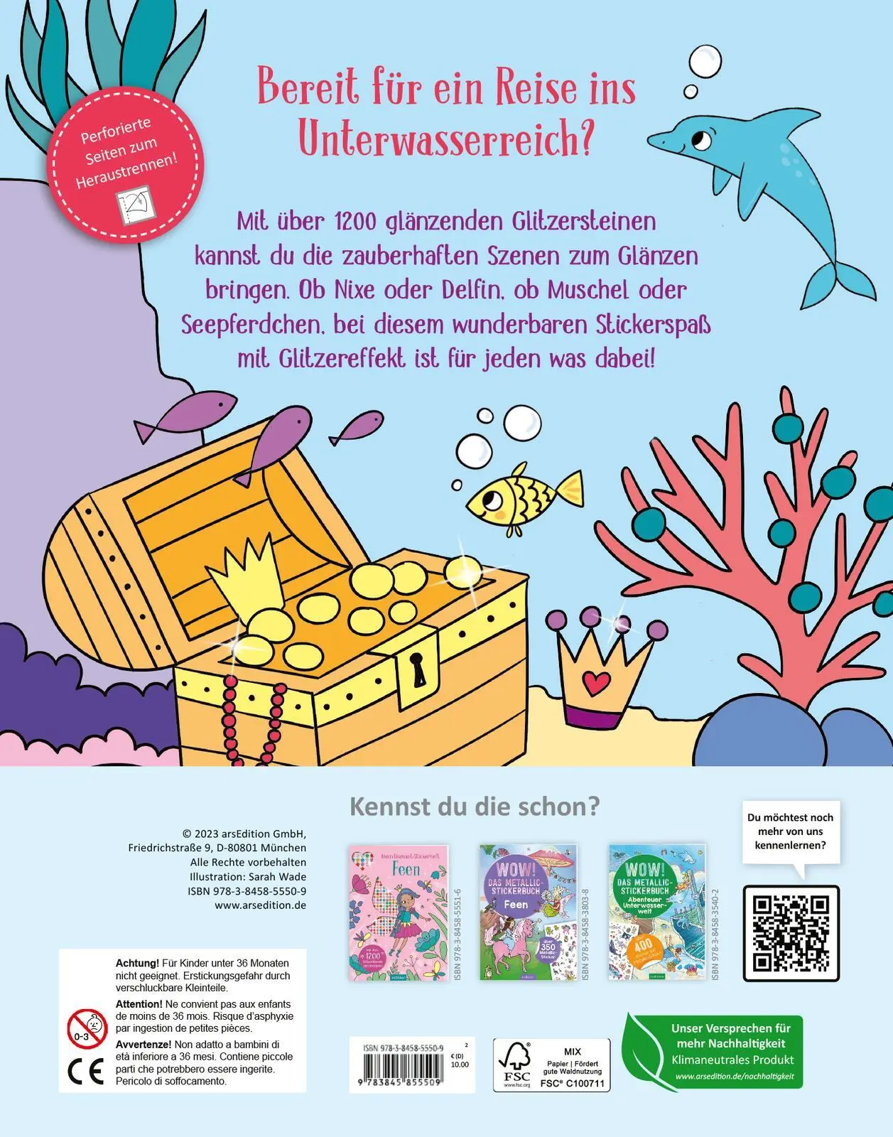 Rückseite: 9783845855509 | Mein Diamant-Stickerheft - Meerjungfrauen | Sarah Wade | Taschenbuch