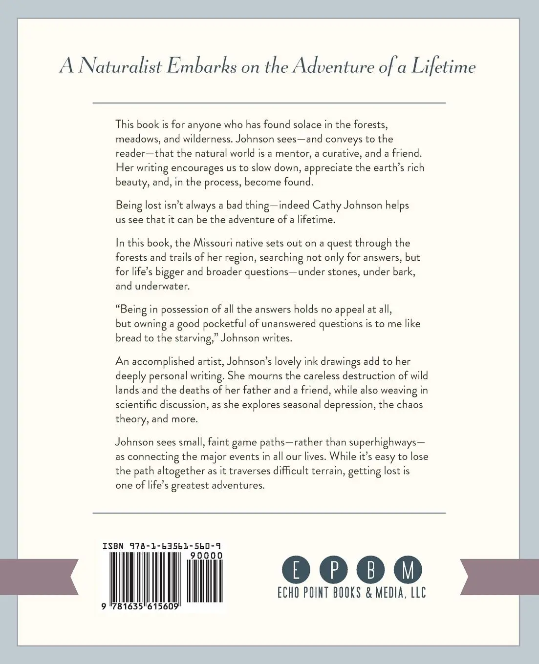 Rückseite: 9781635615609 | On Becoming Lost | A Naturalist's Search for Meaning | Cathy Johnson