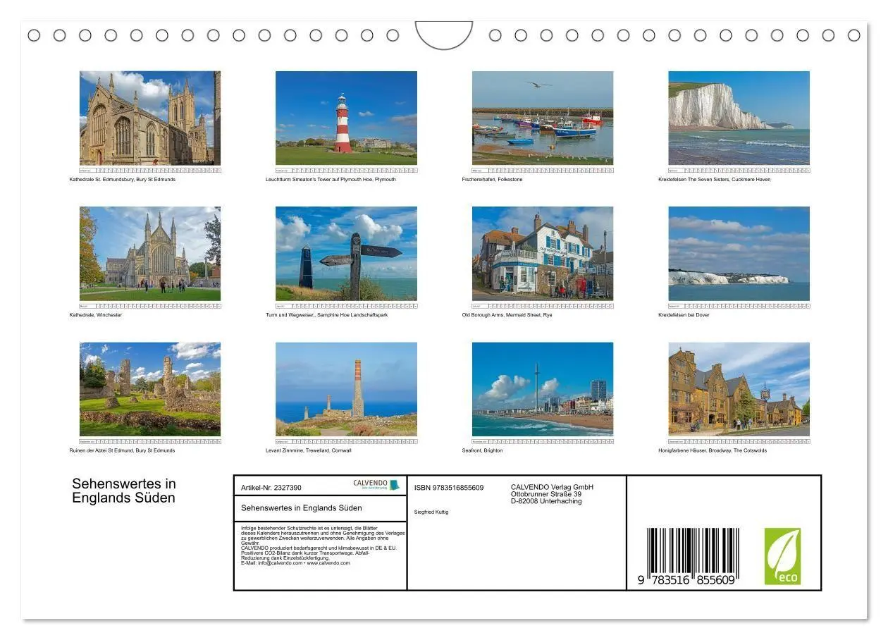 Bild: 9783516855609 | Sehenswertes in Englands Süden (Wandkalender 2027 DIN A4 quer),...