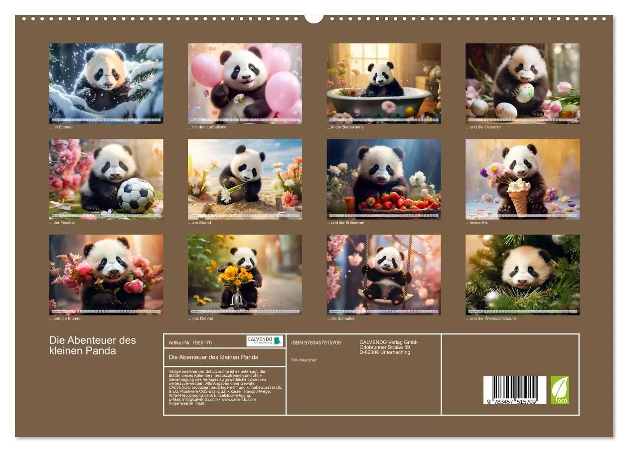 Bild: 9783457515709 | Die Abenteuer des kleinen Panda (hochwertiger Premium Wandkalender...