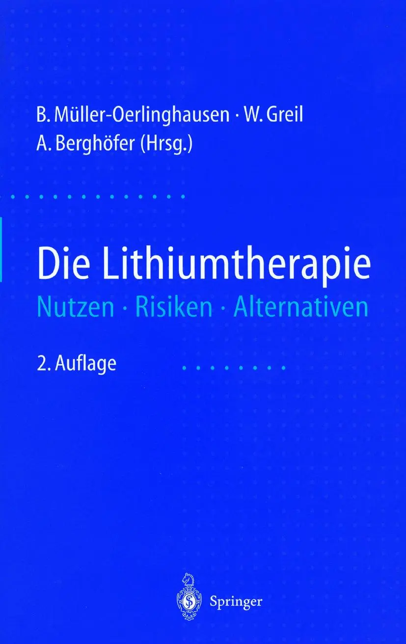 Cover: 9783642645709 | Die Lithiumtherapie | Nutzen, Risiken, Alternativen | Taschenbuch | xv