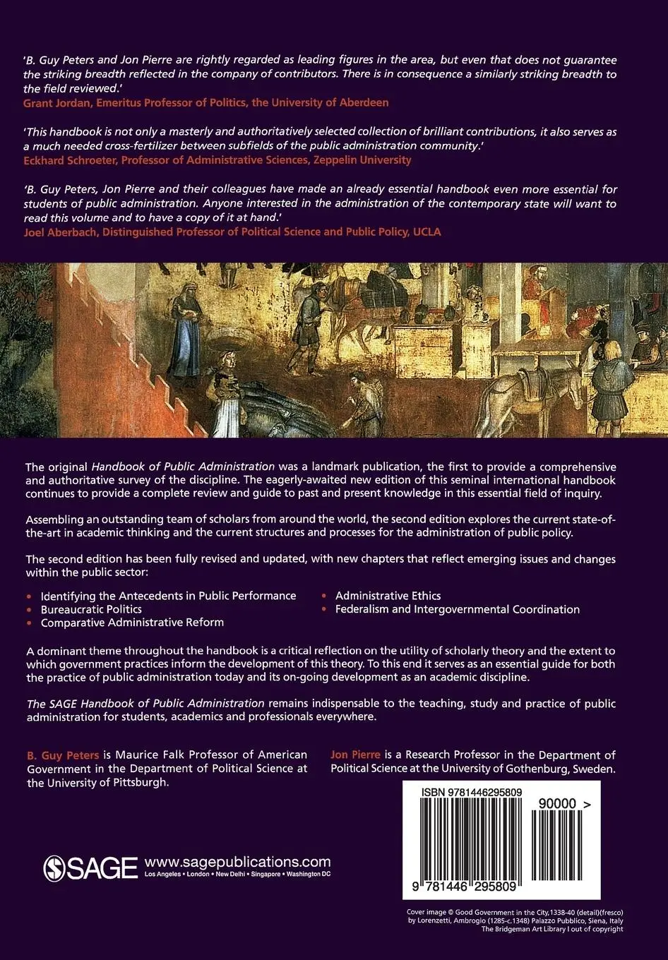 Rückseite: 9781446295809 | The SAGE Handbook of Public Administration | B. Guy Peters (u. a.)