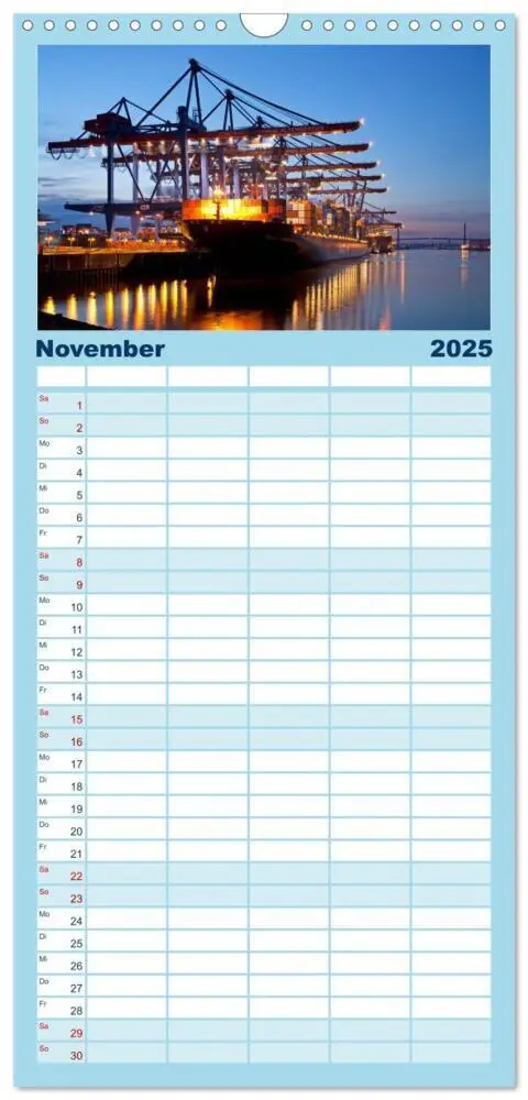 Bild: 9783457125809 | Familienplaner 2025 - Hamburg mit 5 Spalten (Wandkalender, 21 x 45...