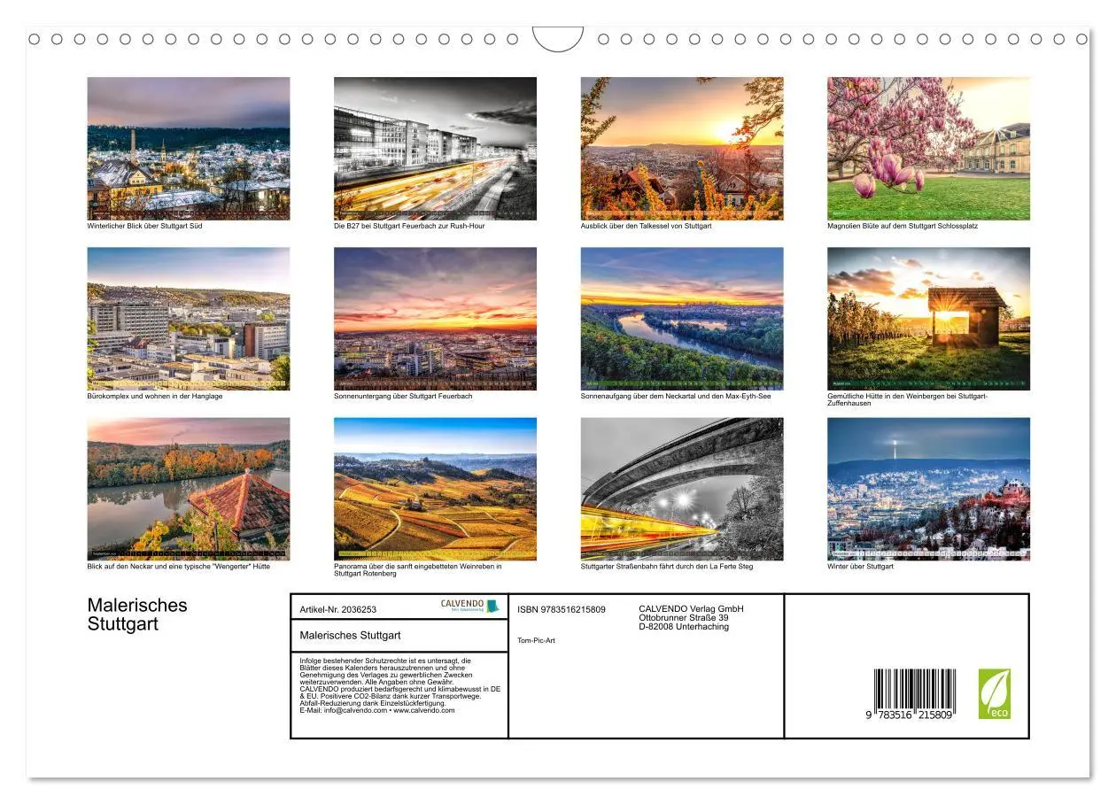 Bild: 9783516215809 | Malerisches Stuttgart (Wandkalender 2026 DIN A3 quer), CALVENDO...