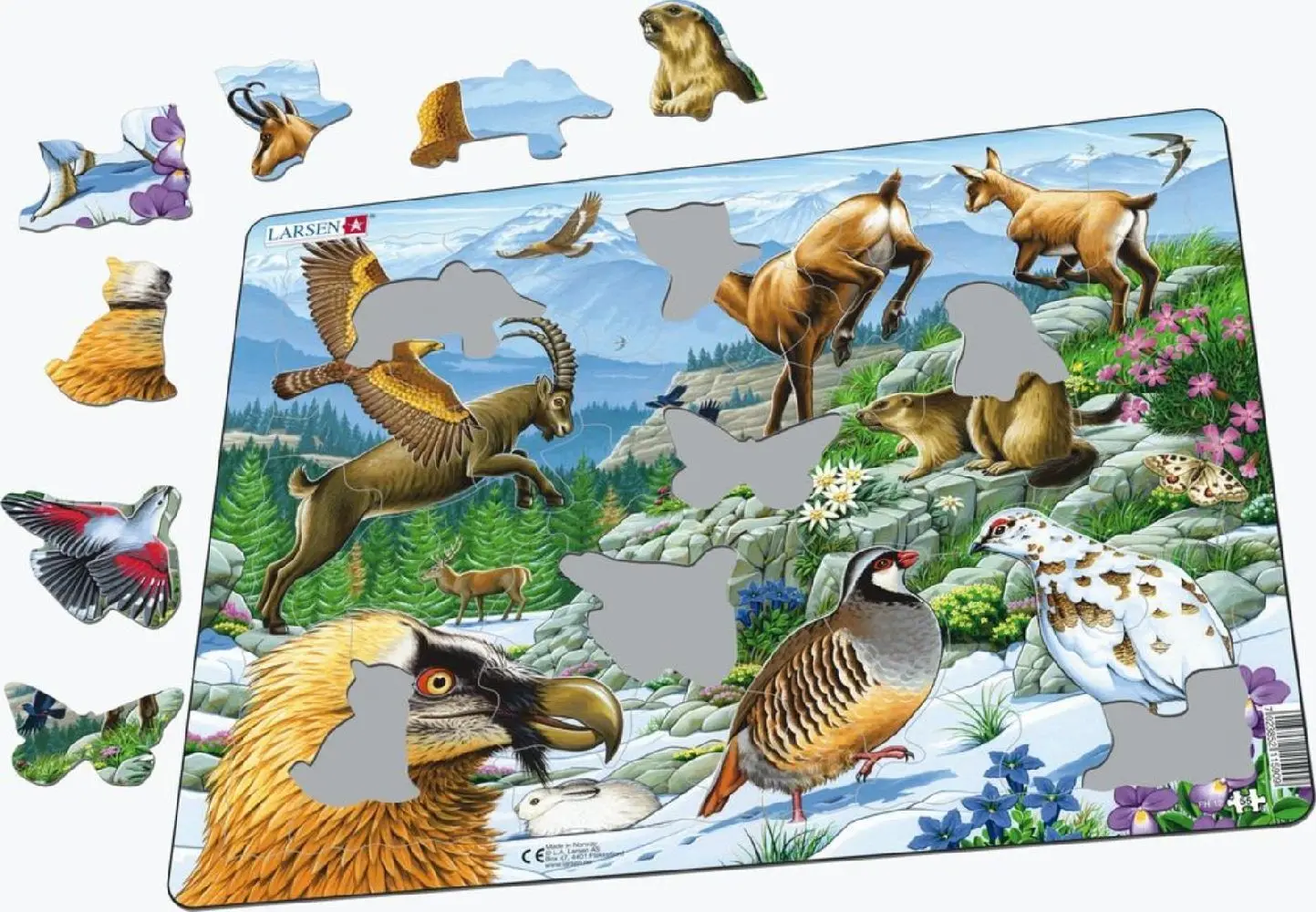 Cover: 7023852115909 | Puzzle - Tiere der Alpen | Spiel | FH12 | 2024 | Larsen