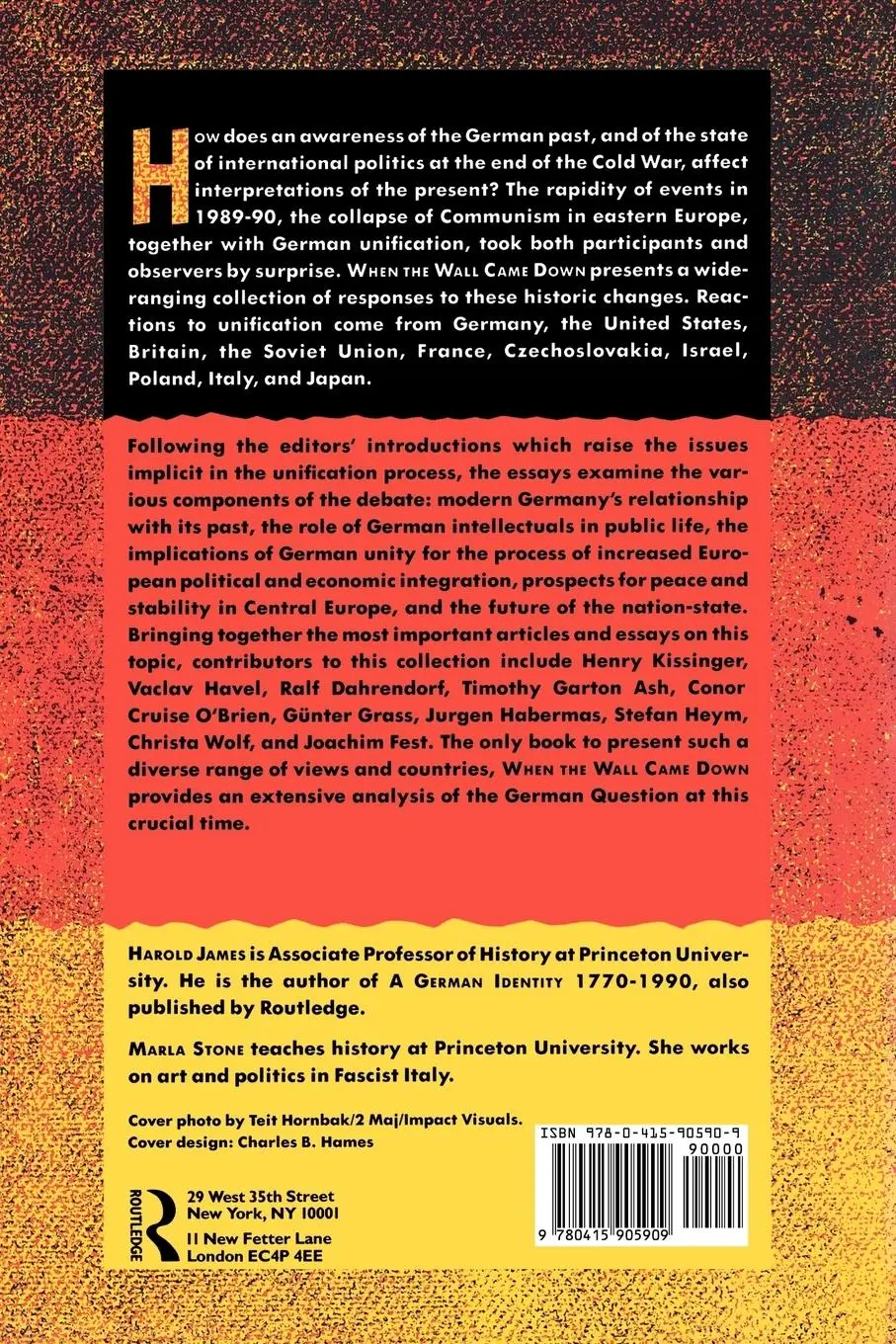 Rückseite: 9780415905909 | When the Wall Came Down | Reactions to German Unification | Buch