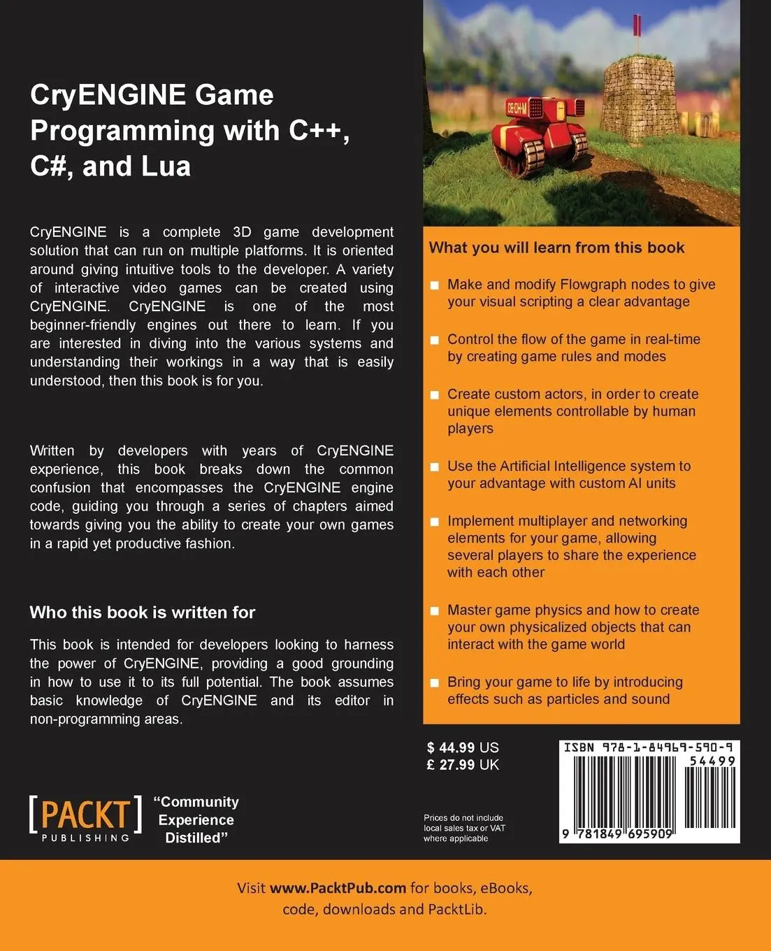 Rückseite: 9781849695909 | Cryengine Game Programming with C++, C#, and Lua | Carl-Filip Lundgren