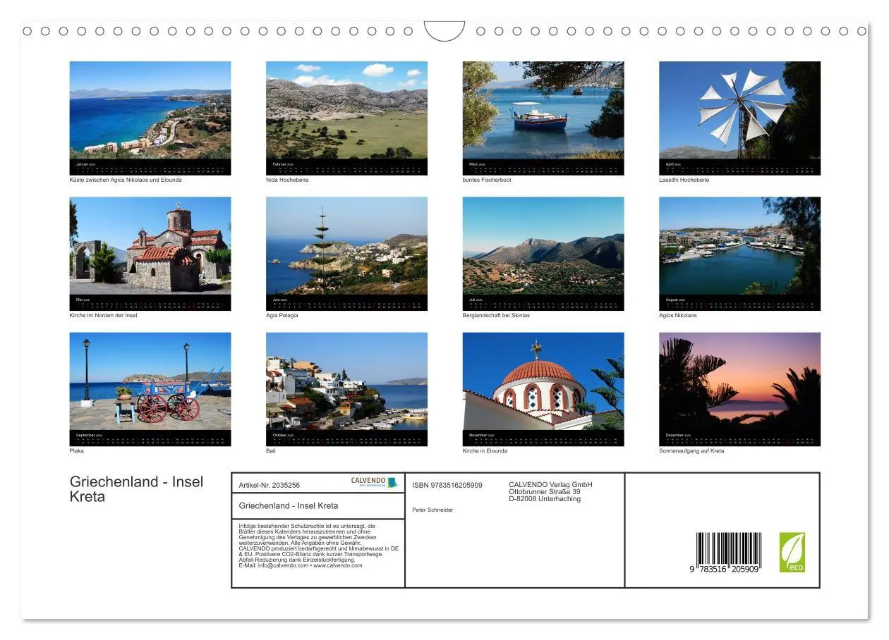 Bild: 9783516205909 | Griechenland - Insel Kreta (Wandkalender 2026 DIN A3 quer),...