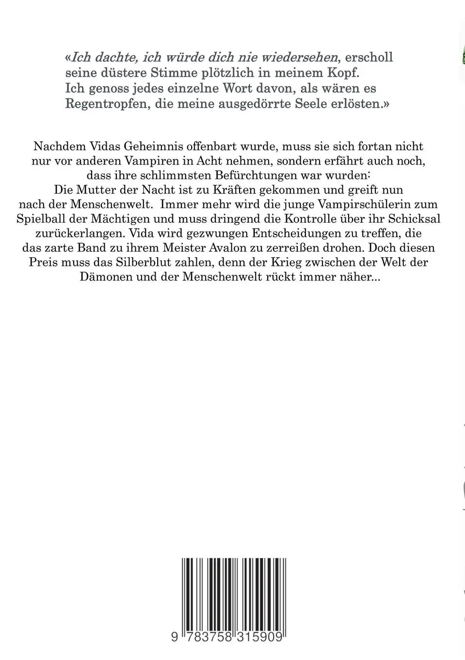 Rückseite: 9783758315909 | Silver Blood | Buch 2: Zerrissen | Bente Mott | Taschenbuch | 348 S.