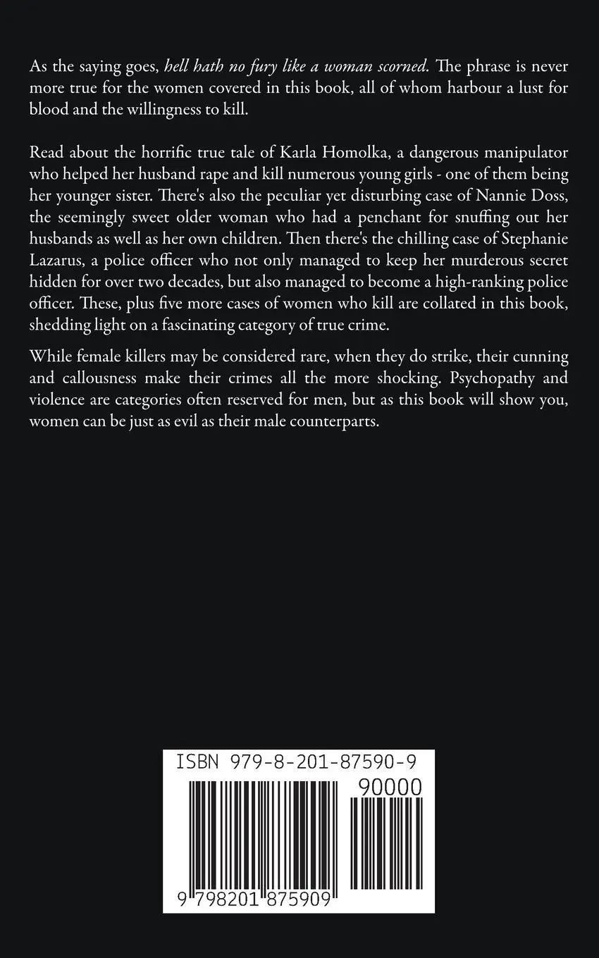 Rückseite: 9798201875909 | Female Killers | True Crime Stories of Murderous Women | Eliza Toska