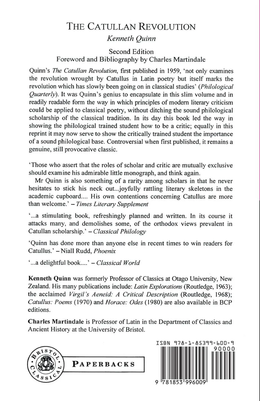 Rückseite: 9781853996009 | The Catullan Revolution | Kenneth Quinn | Taschenbuch | Englisch