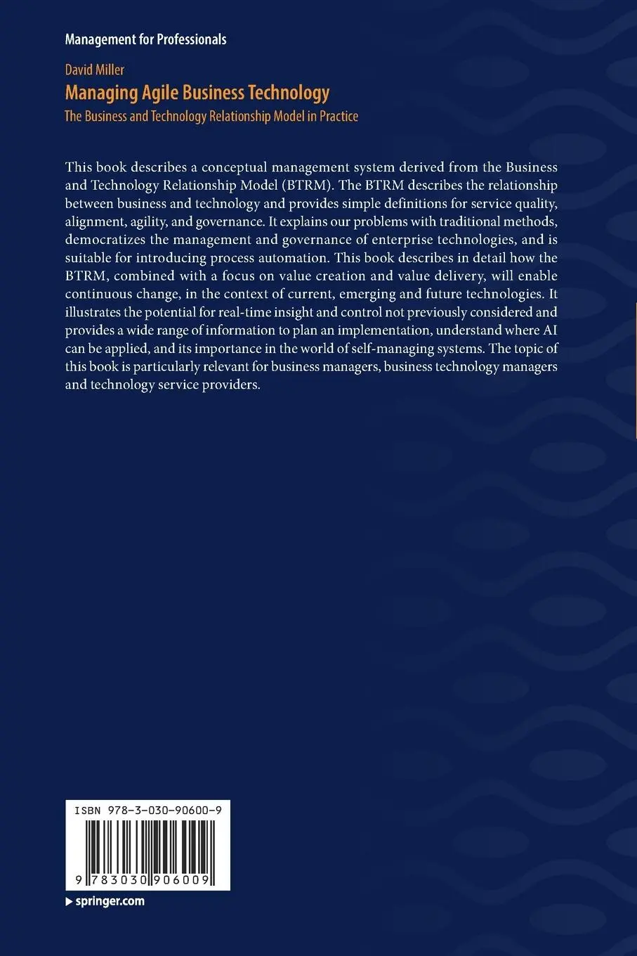 Rückseite: 9783030906009 | Managing Agile Business Technology | David Miller | Taschenbuch | xvii