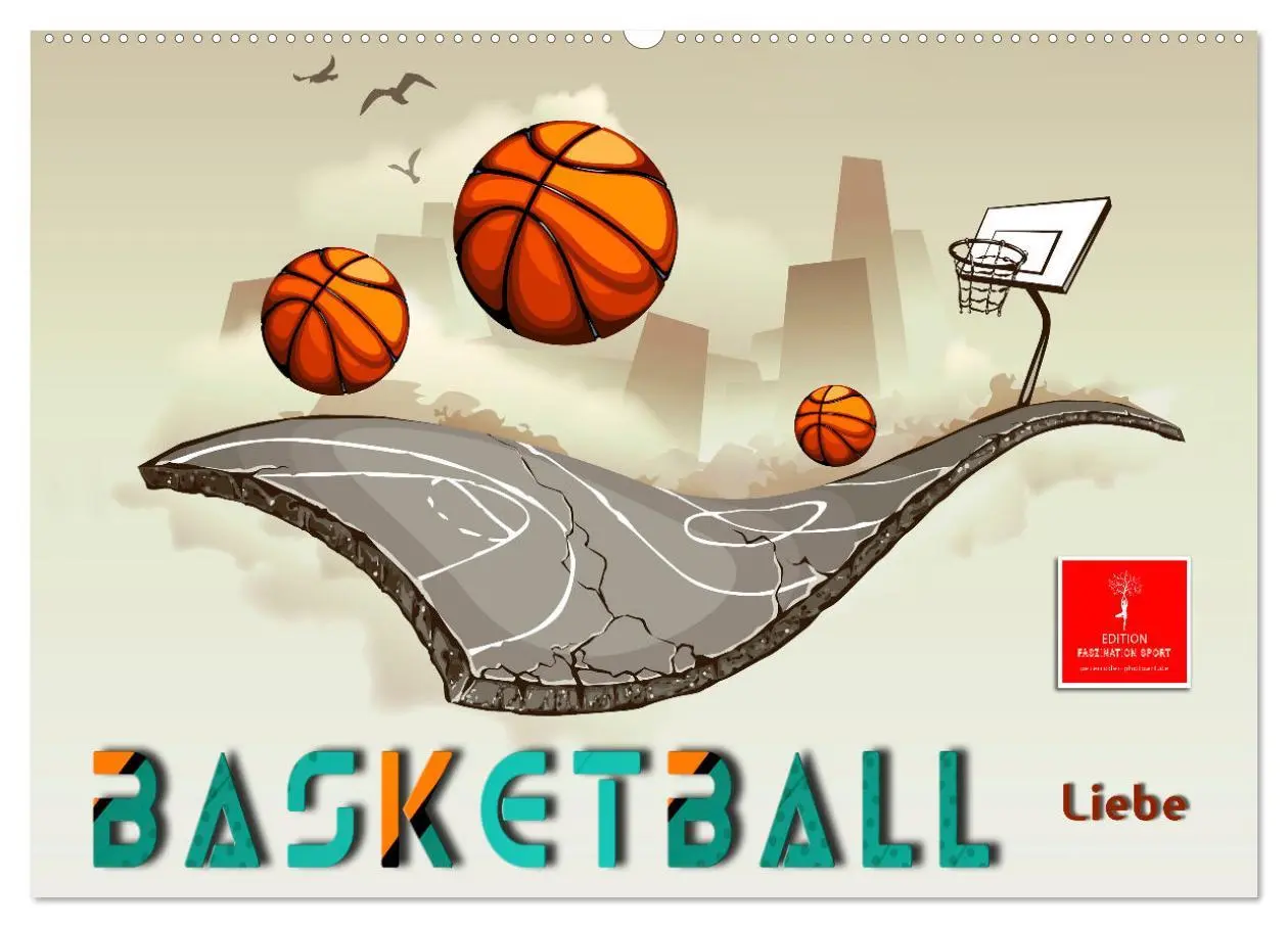 Cover: 9783457556009 | Basketball Liebe (Wandkalender 2026 DIN A2 quer), CALVENDO...