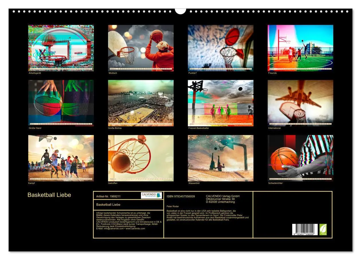 Bild: 9783457556009 | Basketball Liebe (Wandkalender 2026 DIN A2 quer), CALVENDO...