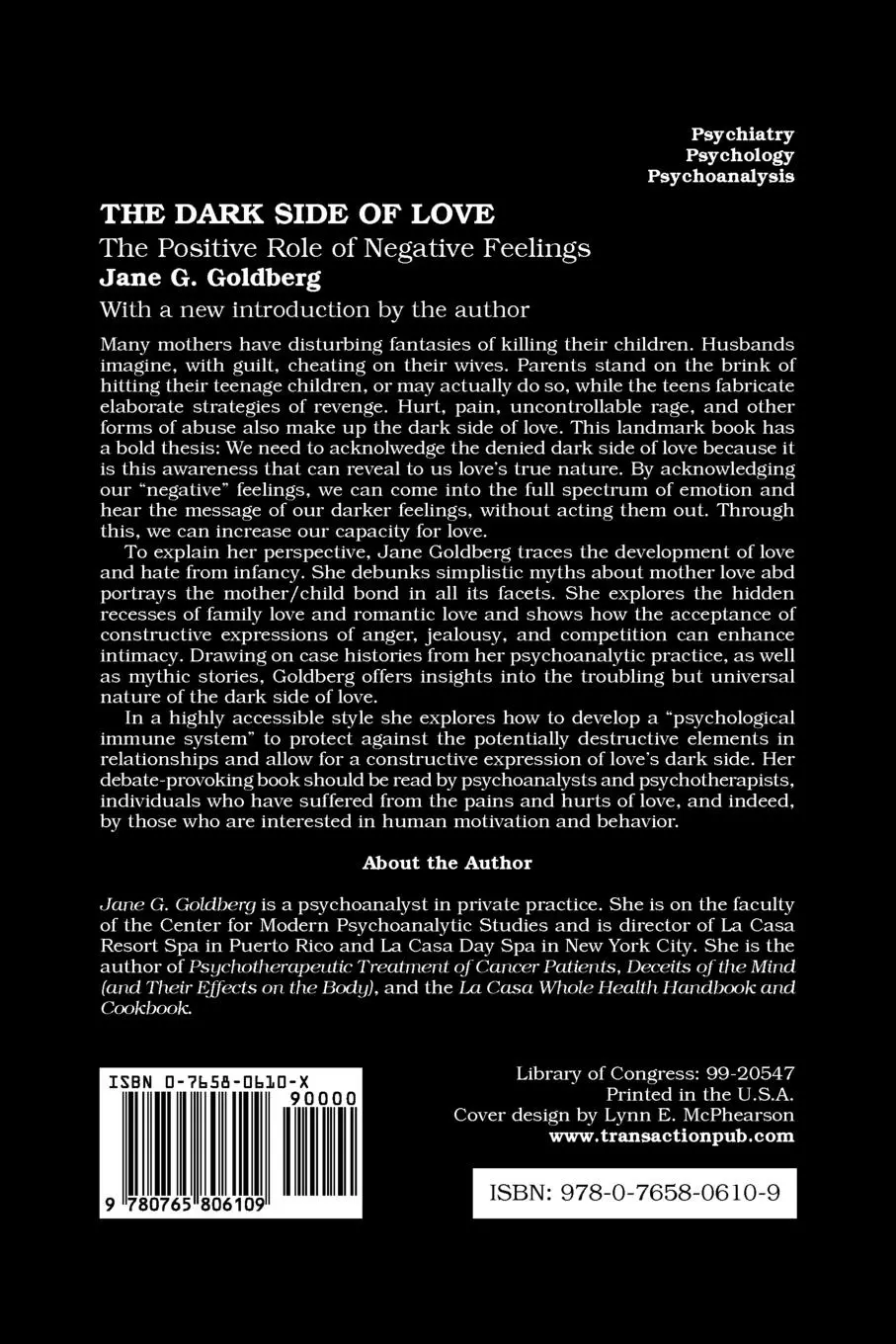 Rückseite: 9780765806109 | The Dark Side of Love | The Positive Role of Negative Feelings | Buch