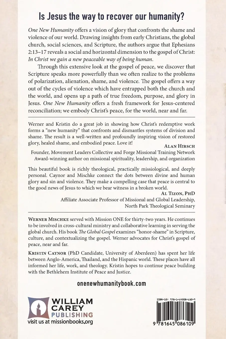 Rückseite: 9781645086109 | One New Humanity | Glory, Violence, and the Gospel of Peace | Buch