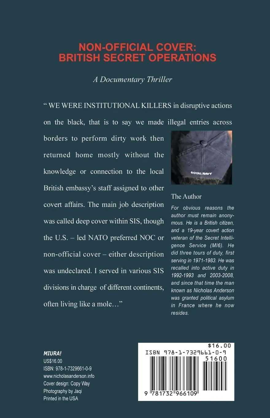 Rückseite: 9781732966109 | NOC - Non-Official Cover | British Secret Operations | Anderson | Buch