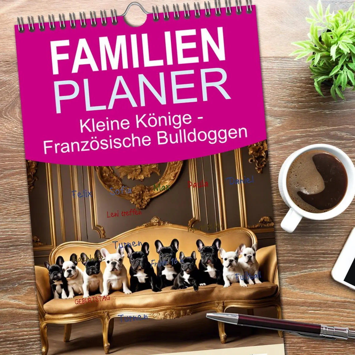 Bild: 9783516496109 | Familienplaner 2026 - Kleine Könige - Französische Bulldoggen mit 5...