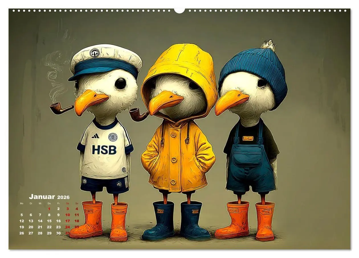Bild: 9783516706109 | Möwen on Tour (Wandkalender 2026 DIN A2 quer), CALVENDO Monatskalender