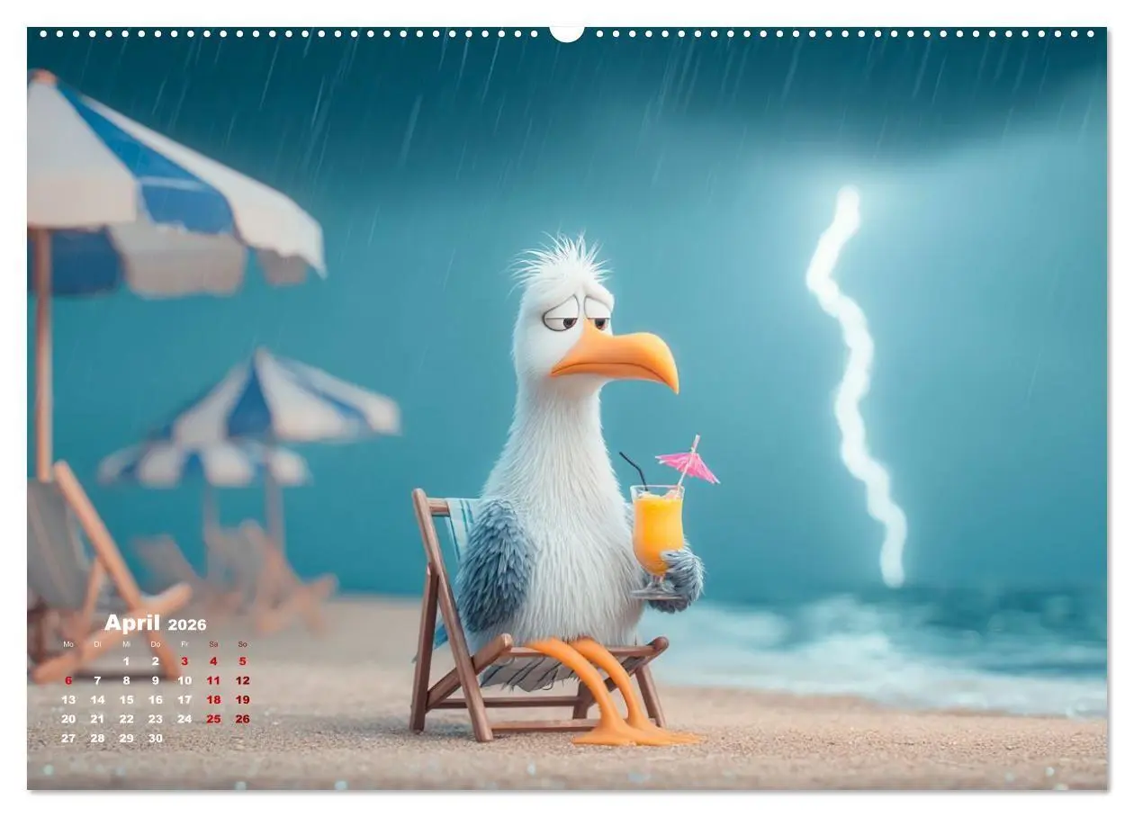 Bild: 9783516706109 | Möwen on Tour (Wandkalender 2026 DIN A2 quer), CALVENDO Monatskalender